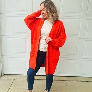 Oversized Cardigan - Orange